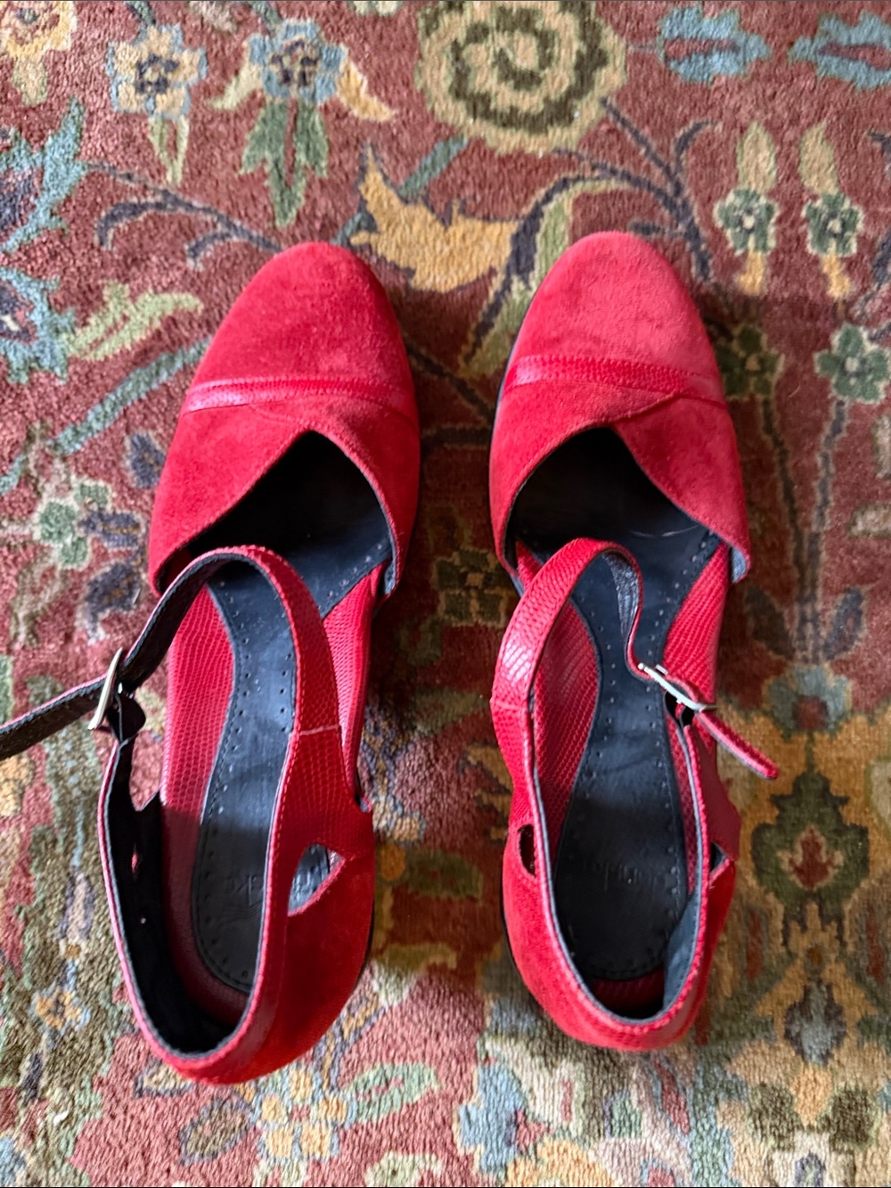 Dansko Suede Red Women's Ankle-Strap Heels Size 42 (US 10)